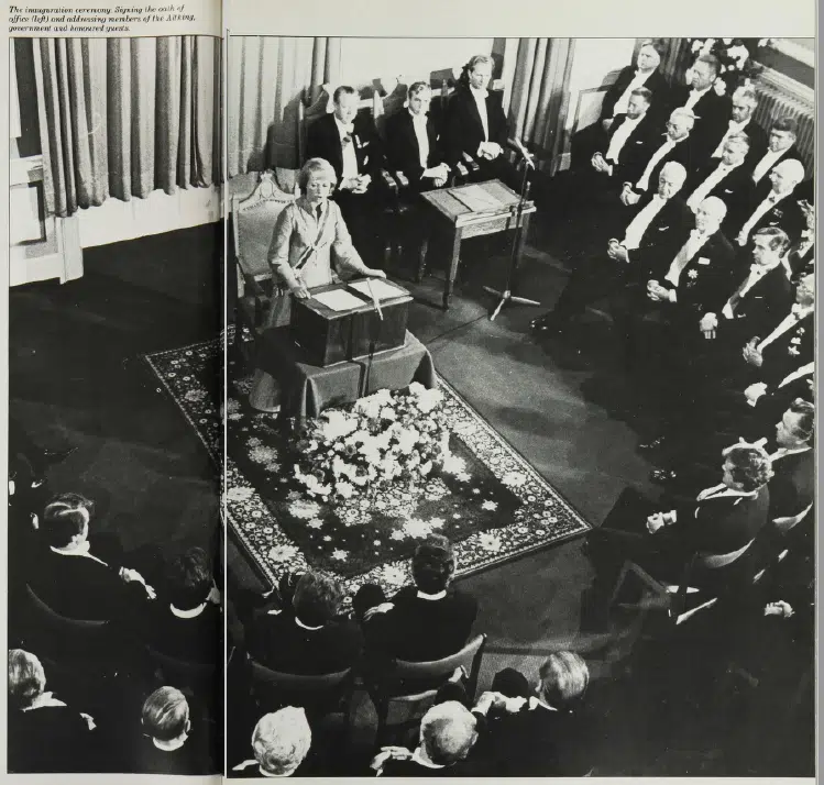 Vigdís FInnbogadóttir's first inauguration as president