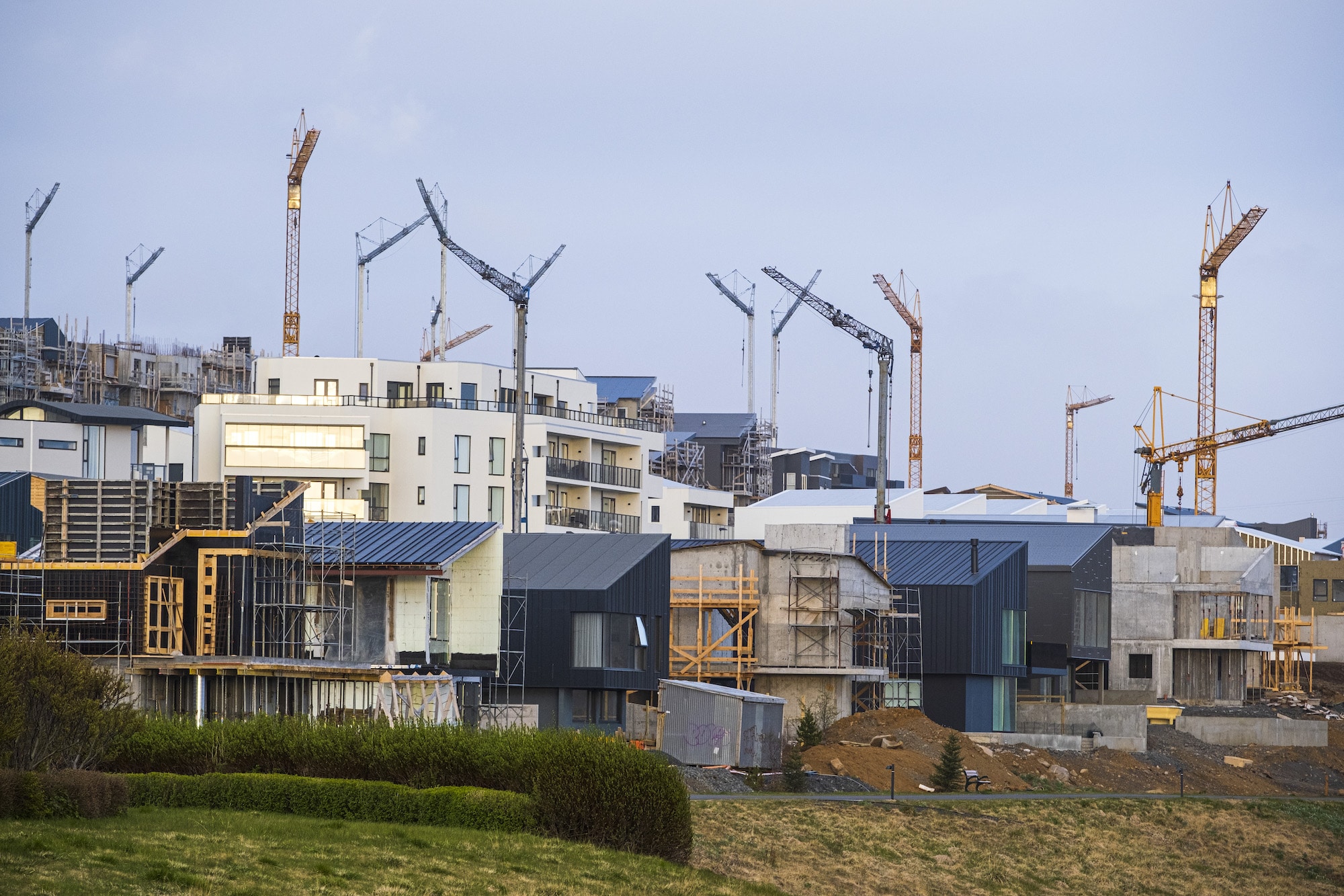 architecture Gardabær buildings crane urban planning Iceland housing