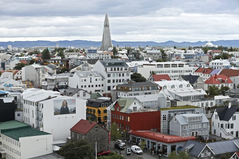 Miðborg Reykjavíkur - tekið úr byggingakrana