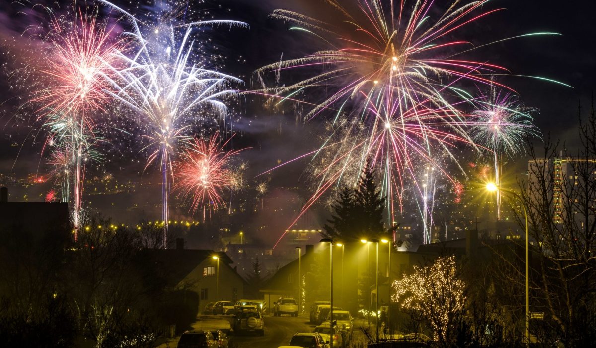 New Year's Eve Fireworks in Reykjavík, 2017.